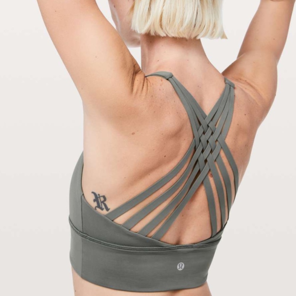 lululemon free to be moved bra grey sage 6